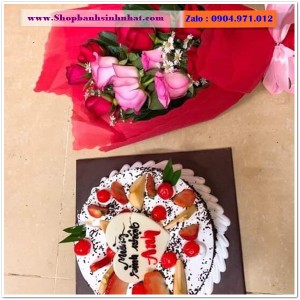 Combo Bánh Kem & Hoa Tươi - MM24